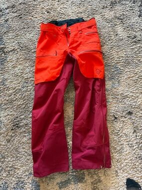 Men's Norrona Lofoten Pro Rhubarb/Adrenalin Gore-Tex Pro Ski/Snowboard Pants